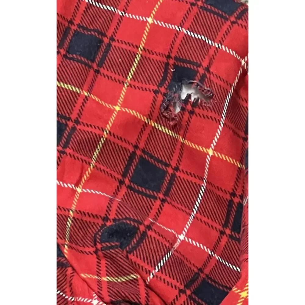 Vtg Sports Afield Men XL Quilted Red Flannel Shirt Jacket Distressed Thrashed